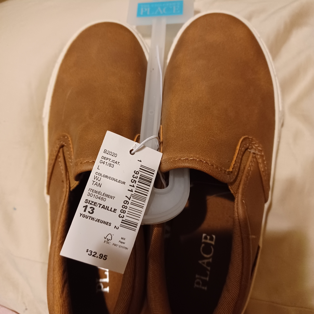 Boys Brown Slip-On Sneakers